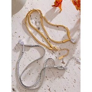 18K Gold Plated Elegant Teardrop Zircon  Necklace